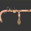 Creative Computer Component Structure With Pink Pipes Bulb And Horn Shaped Parts