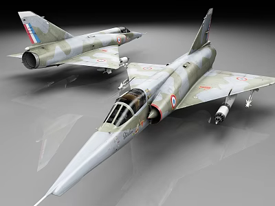 Detailed Military Fighter Jet Models With Camouflage Paint And Missile Attachments 3d model