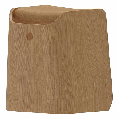 Wooden Container With Groove And Circular Hole Smooth Surface Natural Wood Grain 3d model