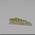 Modern 3D Urban Model Design With Green Spaces Red Roof Buildings And Road Layout