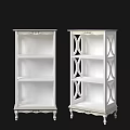 Elegant White Cabinet Shelf With Multiple Shelves And Color Options For Home Decor