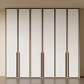 Modern Sliding Door Wardrobe With Sleek White Panels And Metal Frames