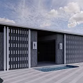 Modern Style Pergola Design With Gray Lattice White Columns And Small Pool