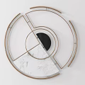 Modern Wall Decor Featuring Circular Geometric Patterns With Metal And Wooden Frames 3d model