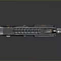 Futuristic Sci Fi Pistol With Metallic Texture And Glowing Blue