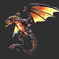 Game and Movie Character Mechanical Dragon With Flaming Wings Sharp Claws And Metallic Body
