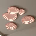 Contemporary Soft Pink Ceiling Lights With Multiple Irregular Oval Shapes And Gentle Warm Glow