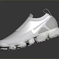 White Mesh Upper Slip On Shoes With Textured Sole Modern Casual Design