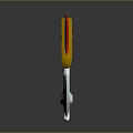 Decorative Weapons With Red Black Blade White Handle And Purple Hilt Curved White Sword