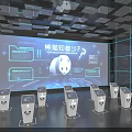 Panda Zhixiang Tech Exhibition Hall With Large Digital Screen And Interactive Terminals 3d model