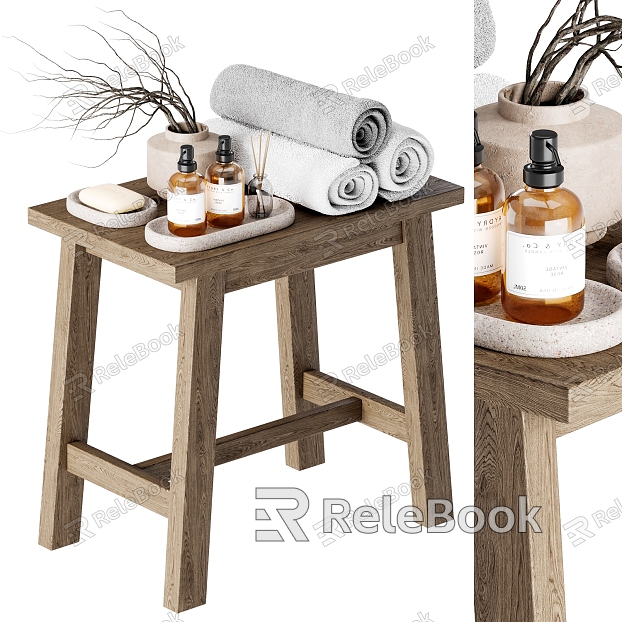 Bathroom products stool towel soap dry model