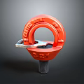 Red Lifting Eye Bolt Industrial Heavy Duty Machinery Part With Threaded Shank