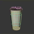 Paper Cup With Yellow Knit Sleeve And Black Lid For Daily Use