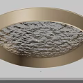 Modern Circular Ceiling Design With Textured Surface And Illuminated Frame