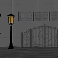 European-style gate railing 3d model