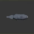 3D Rendered Blue Weapon With Metallic Texture And Mechanical Handle Structure