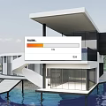 Modern Single Family Villa Over Water With White Exterior And Large Glass Windows