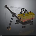 Large Yellow Red Crane Vehicle With Long Boom And Tracked Chassis