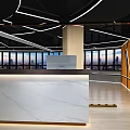 Modern Sports Fitness Gym Interior With Yellow Walls And Lighting Lines