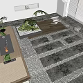 Modern bluestone Ting Step 3d model