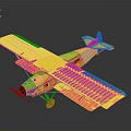 Yellow Biplane Model For Aerospace Enthusiasts Collection Display Item 3d model