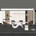 Modern dining table chair combination 3d model