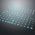 Blue Icon Collection With Various Types Of Digital Symbols Tools And Devices