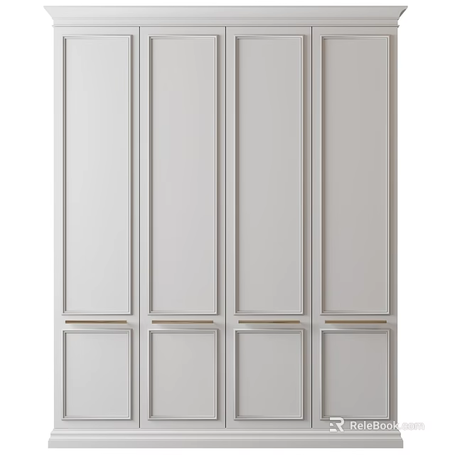 Modern White Chest of Drawers with Sleek Design and Multiple Drawers 3d model 