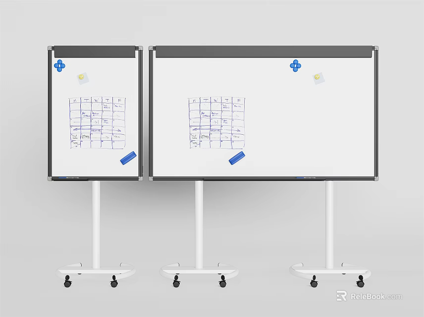 Creative Musical Instruments and Art Supplies with Mobile Drawing Boards Setup 3d model