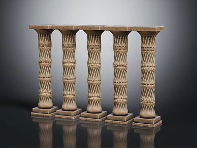European style pillar 3d model