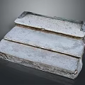 Ancient Three Tiered Stone Steps With Weathered Texture And Historical Architecture Element 3d model