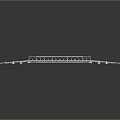 Modern Long Linear Architectural Structure With Metallic Grid Framework Supporting Columns And Platform