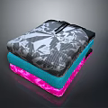 Colorful Patterned Stacked Mats With Pink Blue And Gray Layers For Home Living