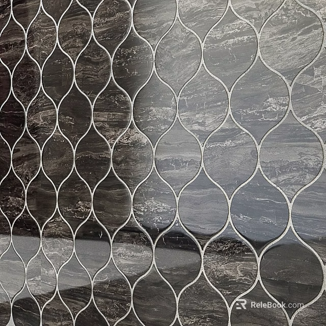 Decorative Component With Wavy Glass Pattern For Interior Wall Decoration 3d model