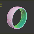 Stylish Minimalist White Ring With Blue Inner Design For Fashion Wear