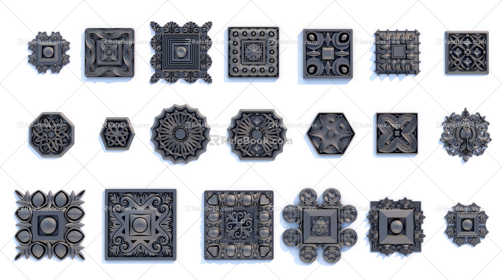 European-style carved decoration 3d model