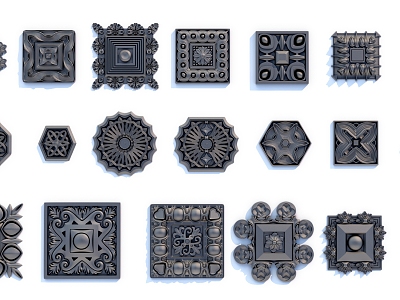 European-style carved decoration 3d model