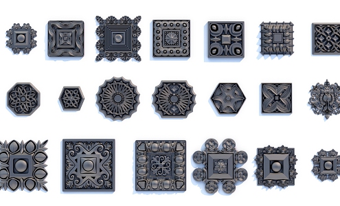 European-style carved decoration 3d model