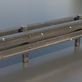 Durable Metal Road Safety Guardrail With Support Posts For Highway Infrastructure 3d model