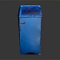 Blue Trash Bin With Lid And Modern Design For Waste Management