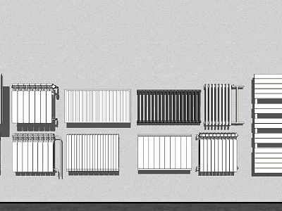 Different Types Of Radiators With Various Designs For Home Interior Heating Systems 3d model