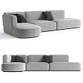 Modern Gray L Shaped Sectional Sofa With Comfortable Cushions And Stylish Design 3d model