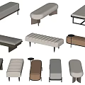 Modern Bed End Stool Bed End Stool Combination Sofa Bench 3d model