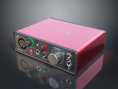 music equipment sound card external sound card router hub fiber optic equipment cable box fiber optic box 3d model