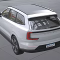 White Volvo Electric SUV with Modern Sleek Design and LED Headlights Outdoor