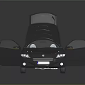 Modern Car With Open Doors Hood And Detailed Interior Engine Compartment