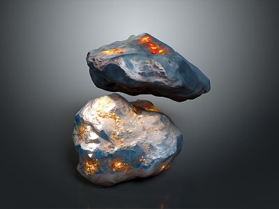 rock metal ore rock block rock block rock specimen boulder rock formation 3d model