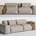 modern double sofa minimalist sofa 3d model