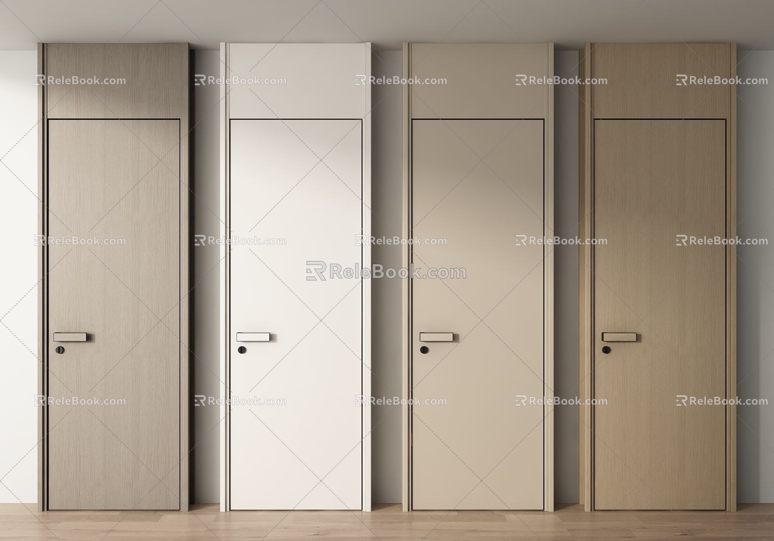 Modern swing door single door 3d model