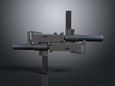 Twin Barrel Tactical Weapon with Metal Frame and Grip Design Structure 3d model